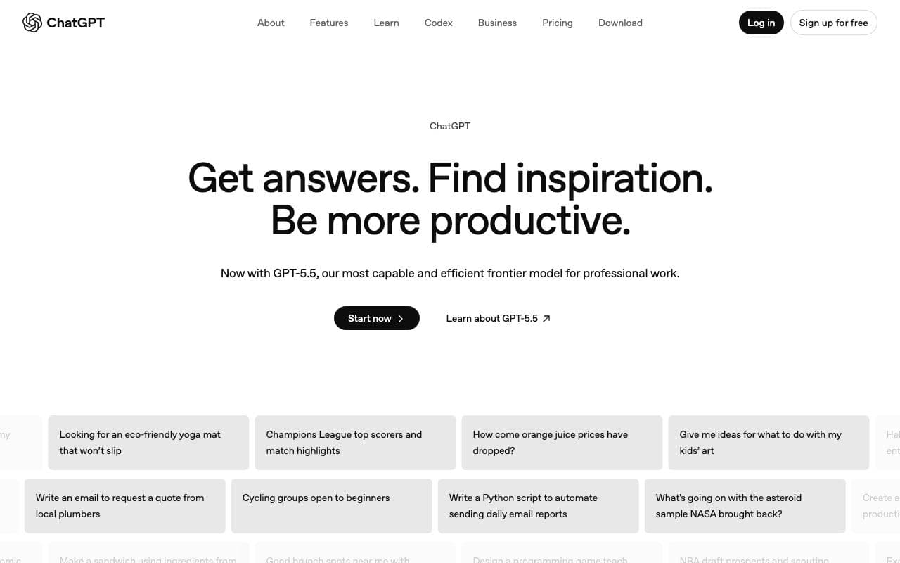 ChatGPT screenshot